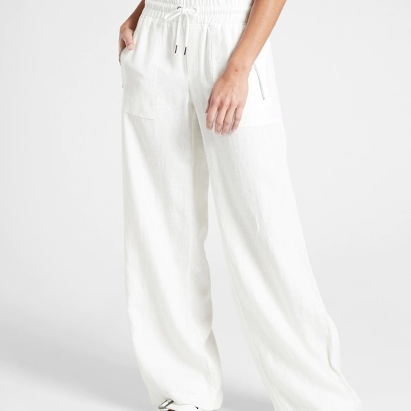 Athleta Pants - NWT White Cabo Linen Wide Leg Pant